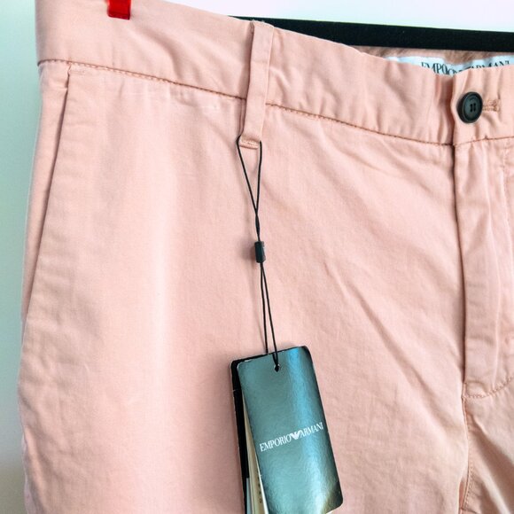 NWT Emporio Armani Light Pink Cotton Trousers Size XXL 54 Mens Luxury Designer - Picture 4 of 8